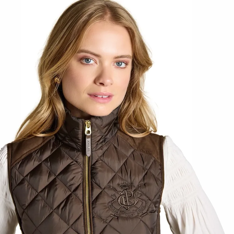 Joules Braemar Women's Luxe Quilted Vest - Chocolate Brown-4