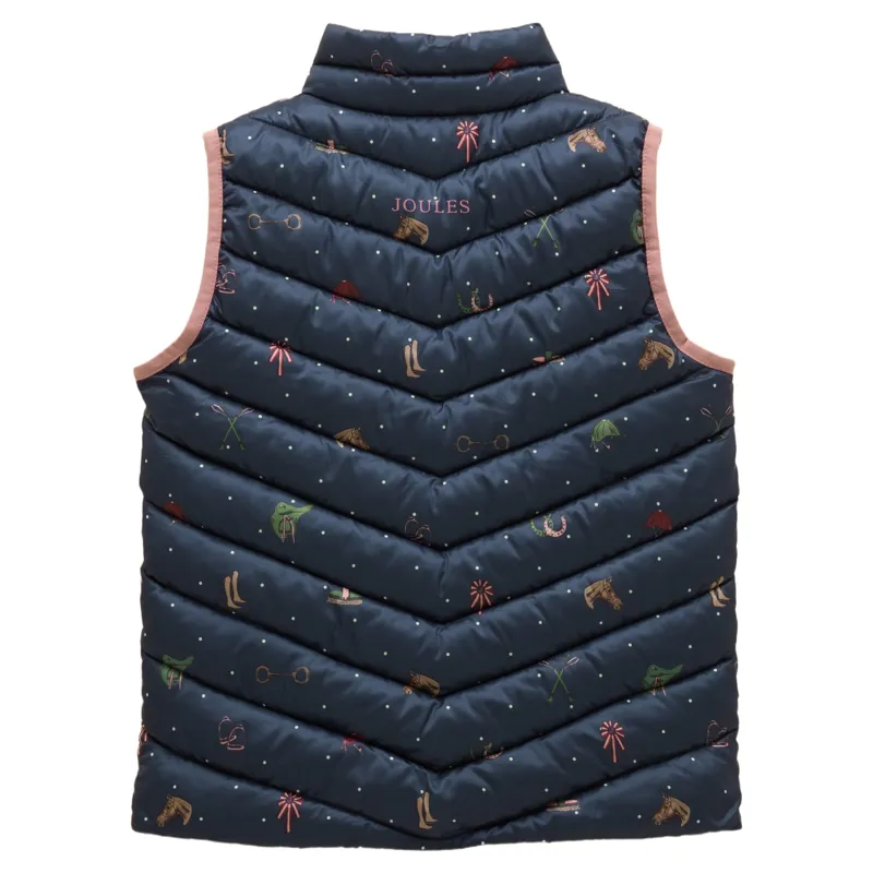 Joules Crofton Junior Girls Padded Vest - Navy/Horse-1