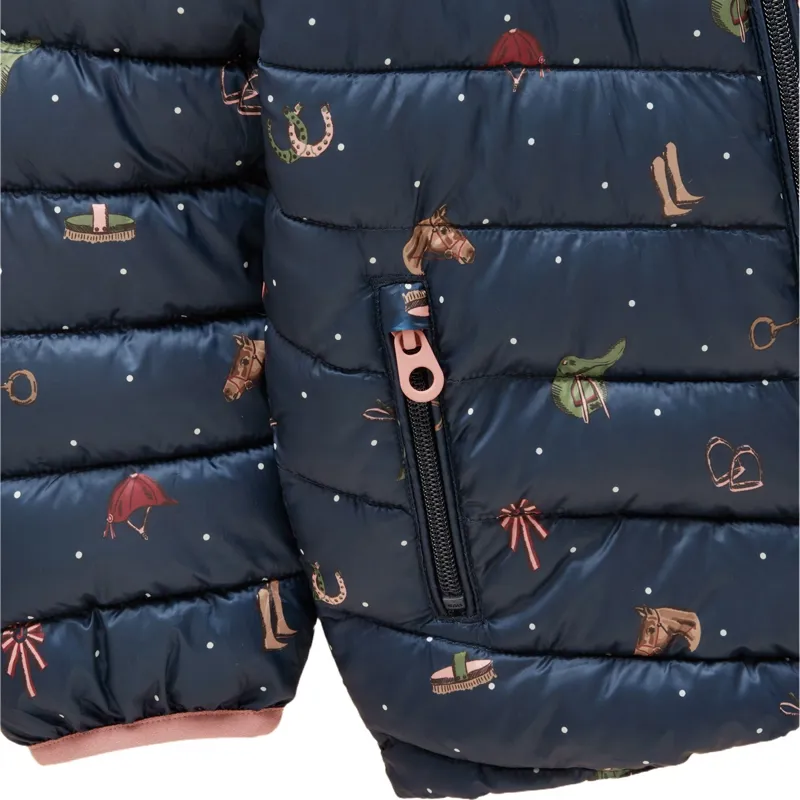 Joules Cairn Kids Water-Resistant Padded Coat - Navy Horse-3
