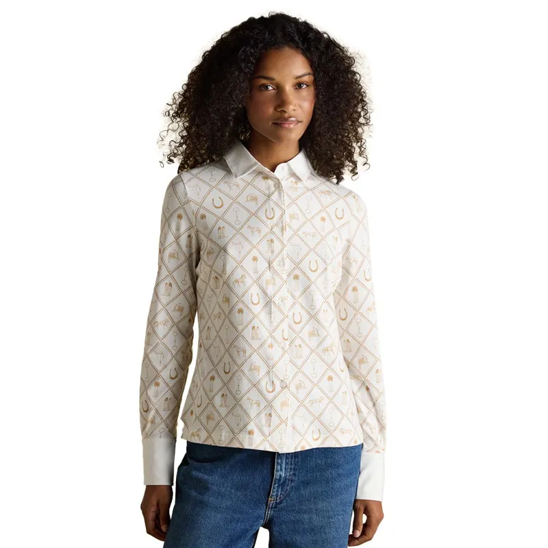 Joules Charlotte Women's Printed Jersey Shirt - Horse Icons-1