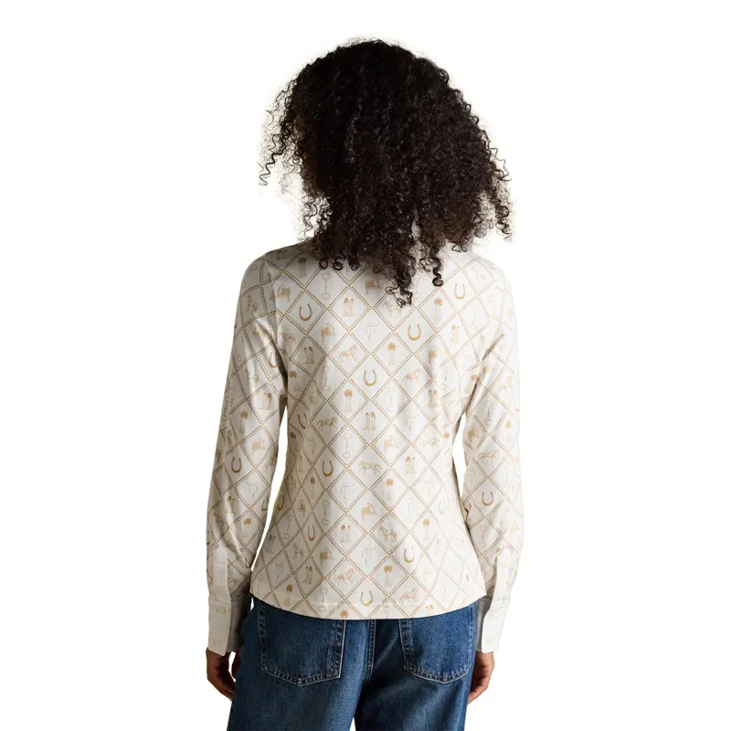 Joules Charlotte Women's Printed Jersey Shirt - Horse Icons-3
