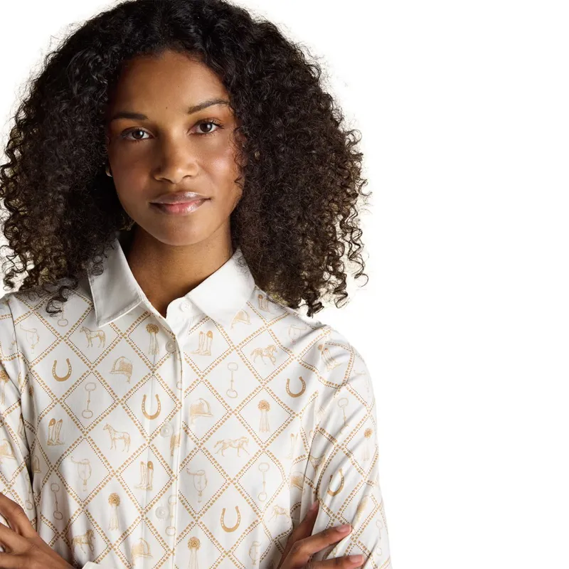 Joules Charlotte Women's Printed Jersey Shirt - Horse Icons-6