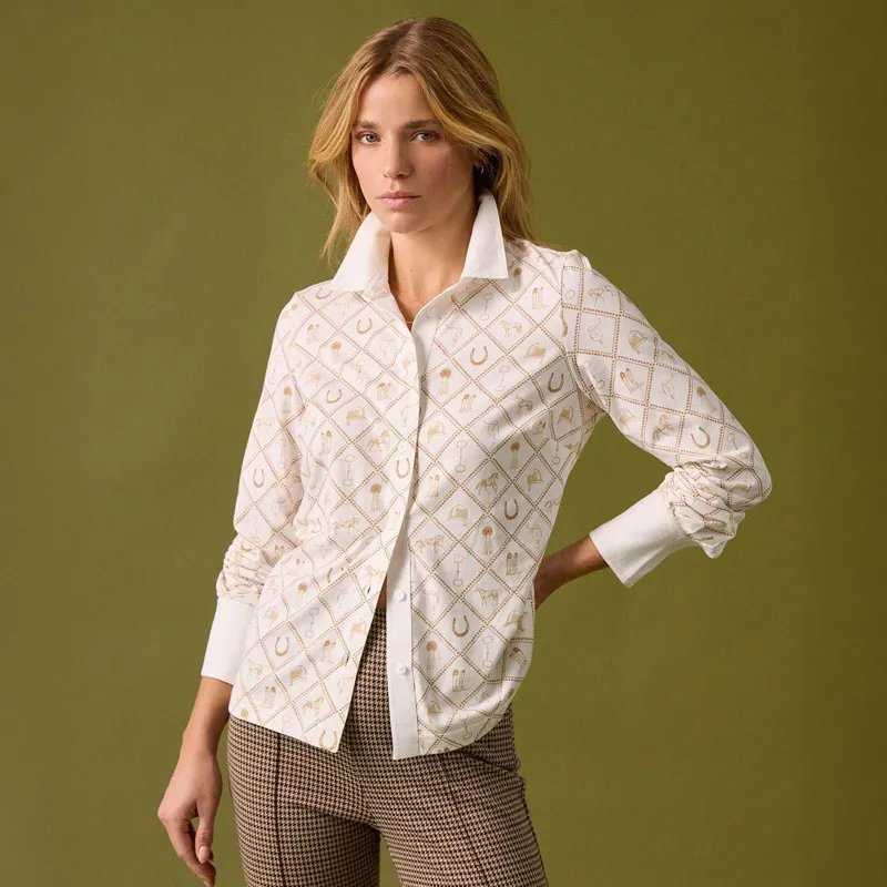 Joules Charlotte Women's Printed Jersey Shirt - Horse Icons