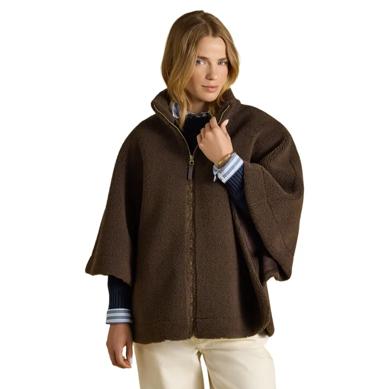 Joules Chunky Fleece Women's Cape - Chocolate Brown-2