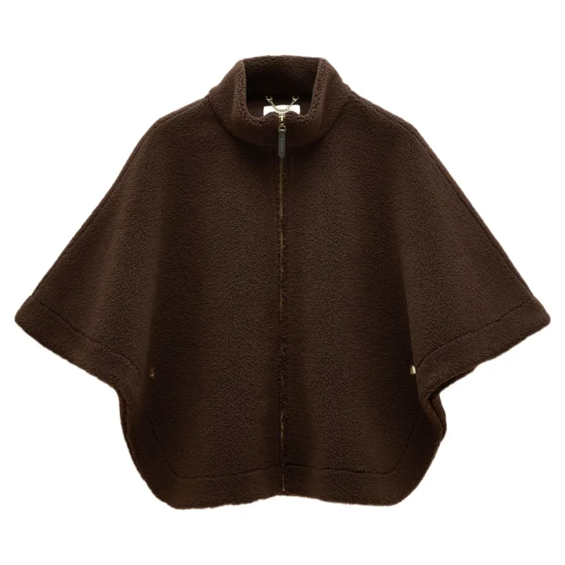 Joules Chunky Fleece Women's Cape - Chocolate Brown-3