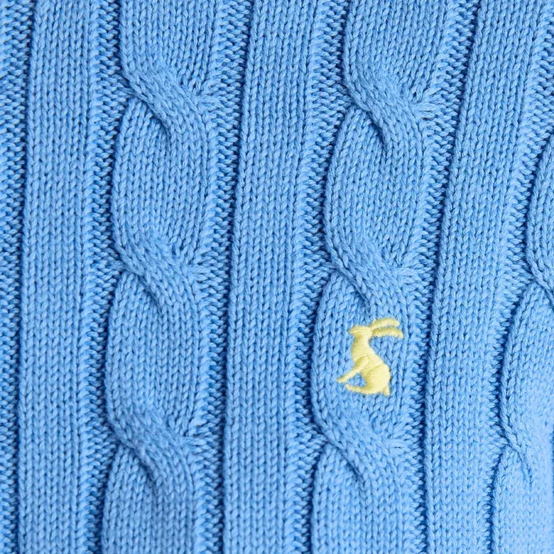 Joules Classic Cable Cotton Womens Crew Neck Sweater - Blue-6