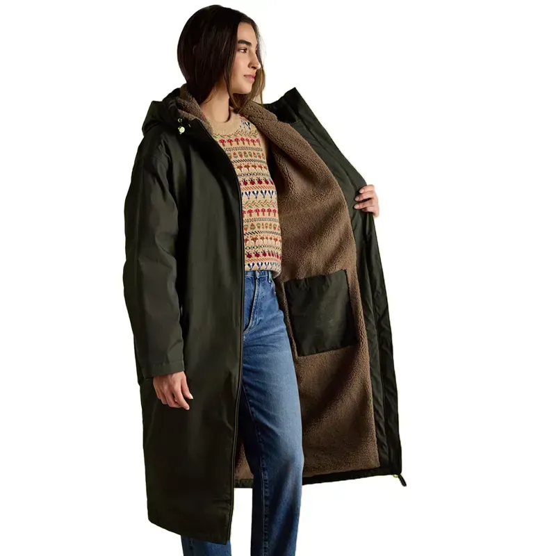 Joules Coverall Oversized Women's Waterproof Coat - Rosemary Green-1