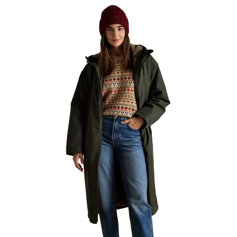Joules Coverall Oversized Women's Waterproof Coat - Rosemary Green-10