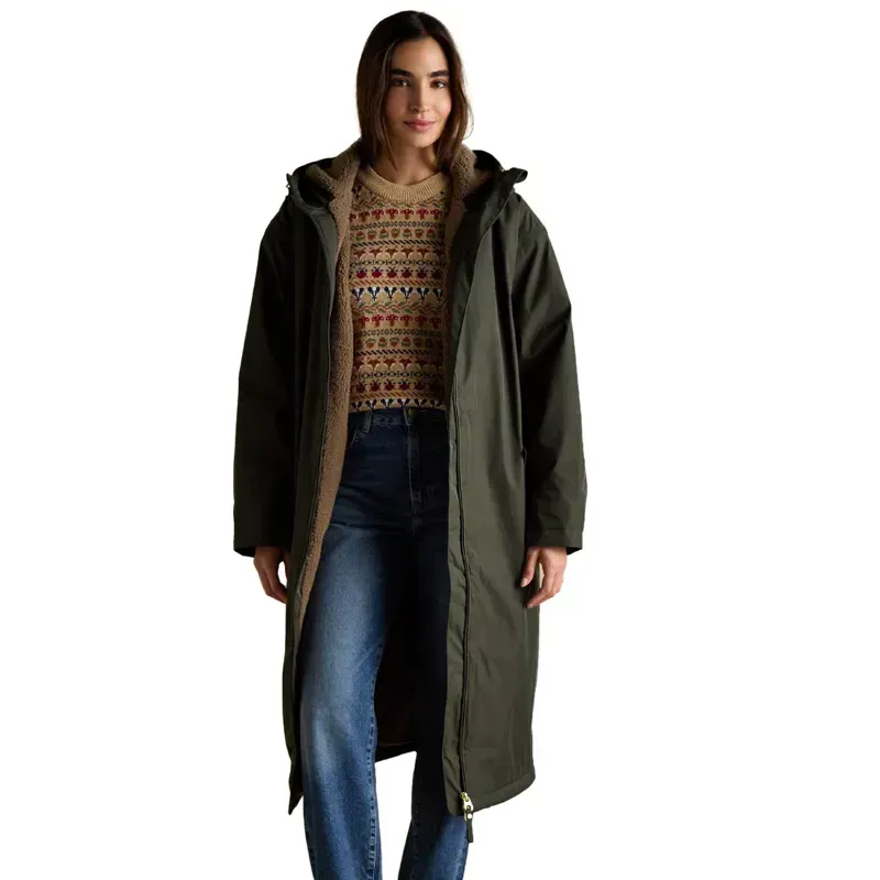 Joules Coverall Oversized Women's Waterproof Coat - Rosemary Green-4