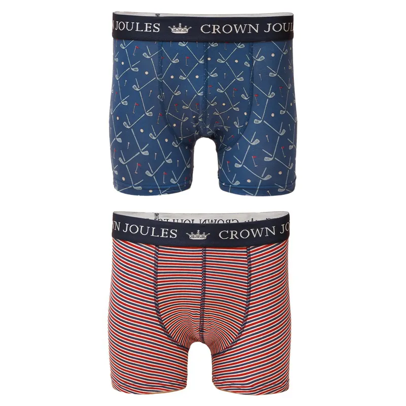 Joules Crown Joules Men's Boxer Briefs 2 Pack - Burgundy/Red