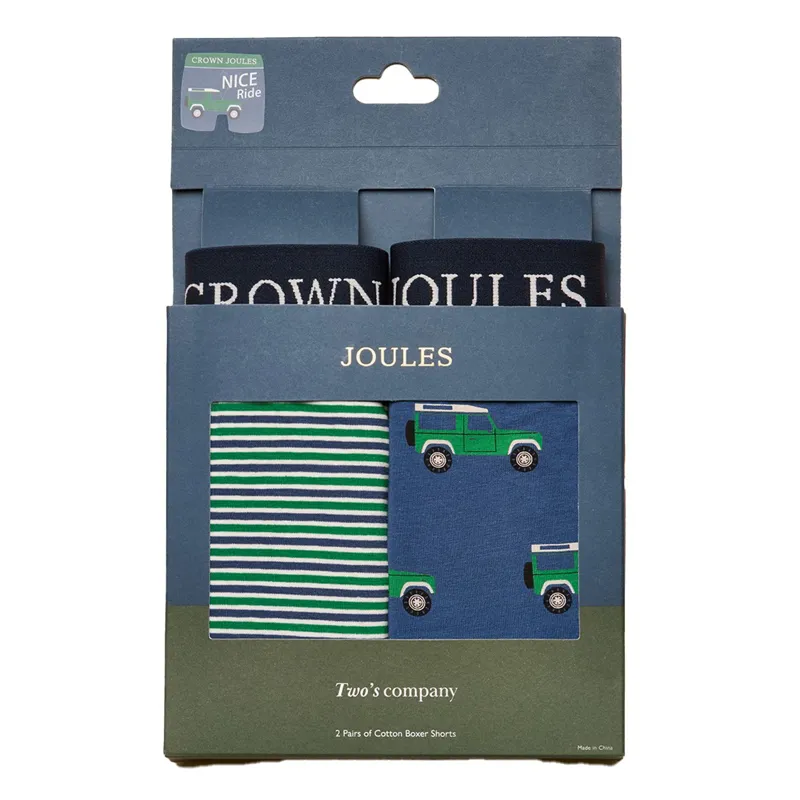 Joules Crown Men's Boxers 2 Pack - Green/Blue-1