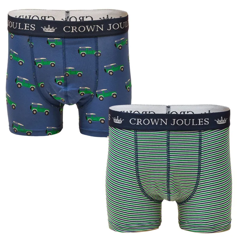 Joules Crown Men's Boxers 2 Pack - Green/Blue
