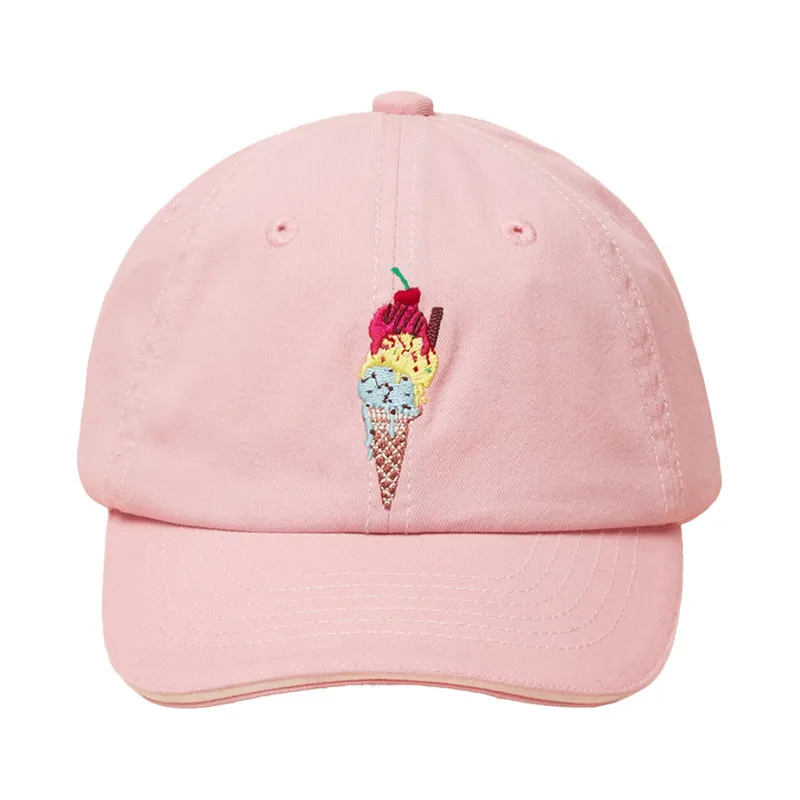 Joules Daley Junior Cotton Baseball Cap - Pink/Ice Cream