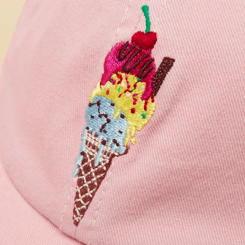 Joules Daley Junior Cotton Baseball Cap - Pink/Ice Cream-2