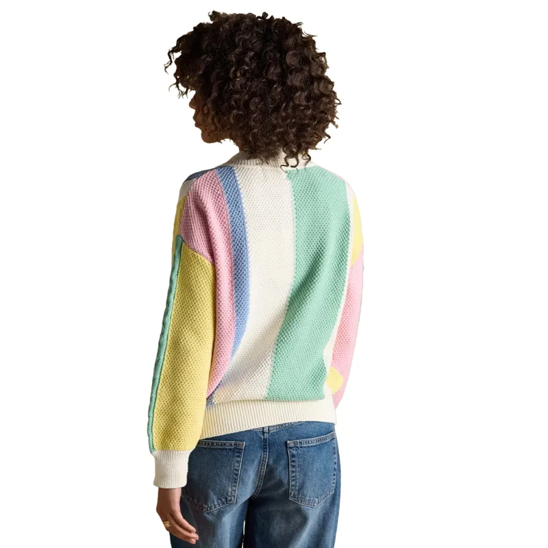 Joules Dibly Women's Cotton Cable Knit Cricket Sweater - Multi Stripe-2