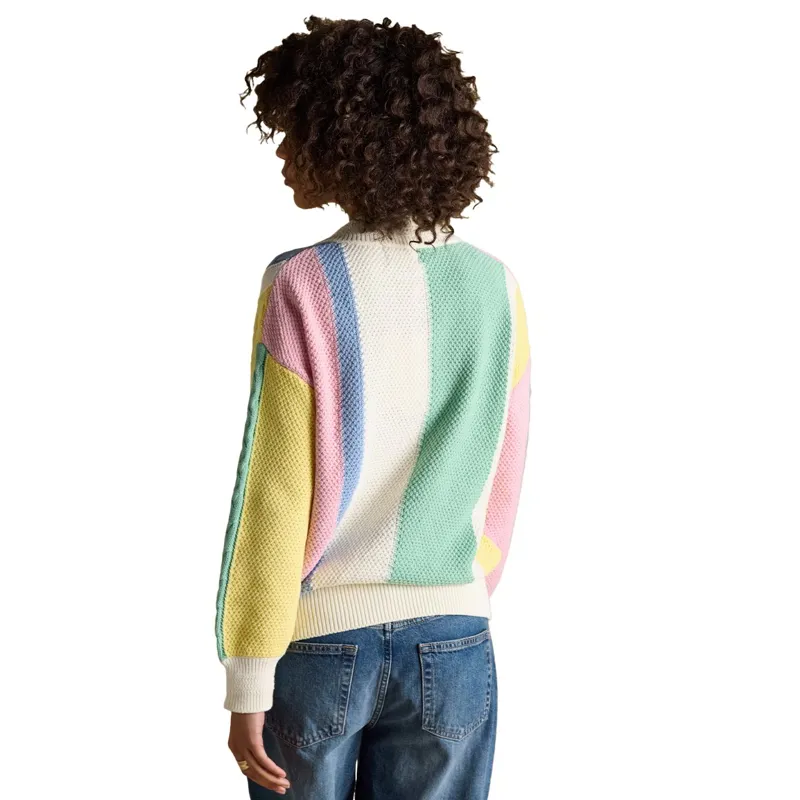 Joules Dibly Women's Cotton Cable Knit Cricket Sweater - Multi Stripe-1