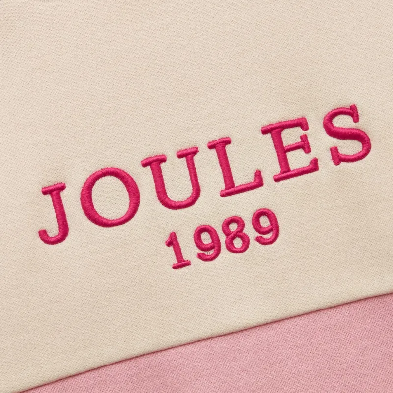 Joules Elliot Junior Girls 1/4 Zip Sweatshirt - Pink Colorblock-3
