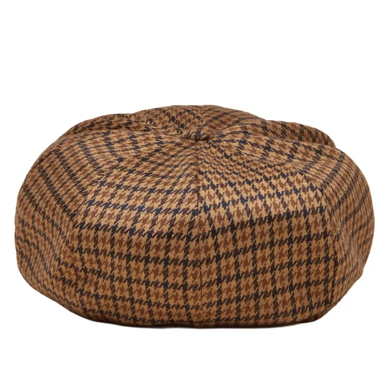 Joules Elvaston Women's Baker Boy Hat - Natural Houndstooth-3