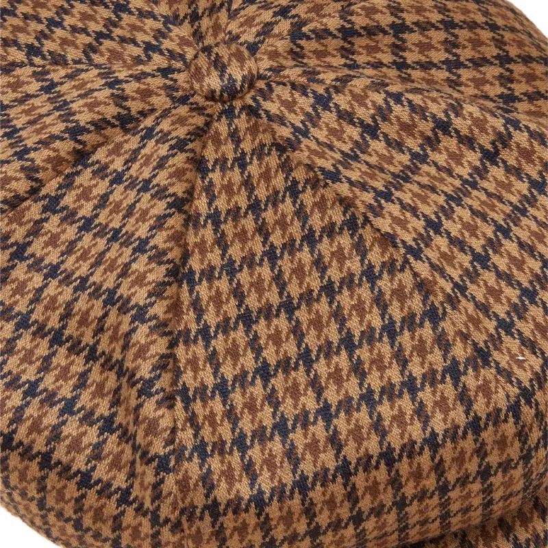 Joules Elvaston Women's Baker Boy Hat - Natural Houndstooth-4