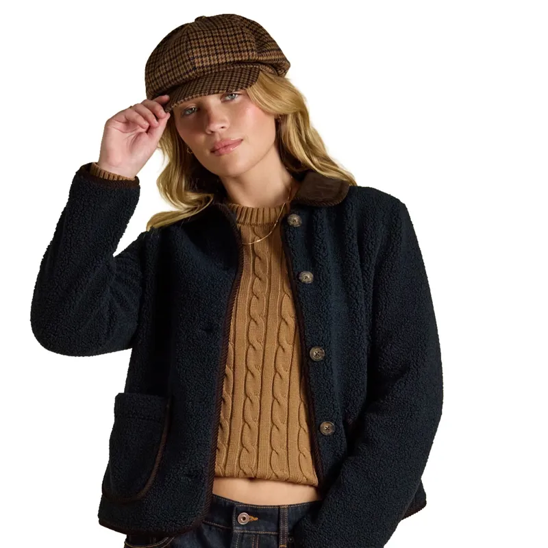 Joules Elvaston Women's Baker Boy Hat - Natural Houndstooth-2