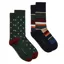 Joules Kinsbury Men's Socks 2 Pack - Multi Stripe Green
