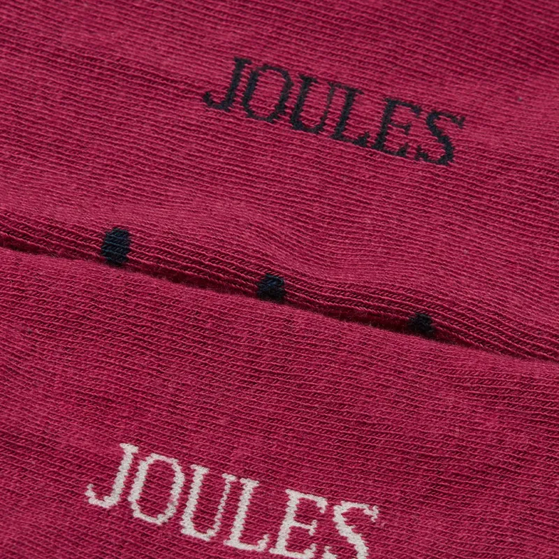 Joules Everyday Women's Socks 2 Pack - Berry Pink/Woodland-2