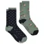 Joules Everyday Women's Socks 2 Pack - Green/Blue