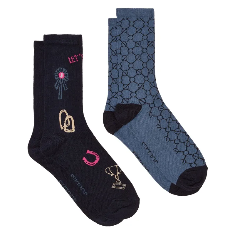 Joules Everyday Womens Socks 2 Pack - Navy