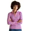 Joules Fairfield Women's Long Sleeve Polo Shirt - Pink/Blue Stripes