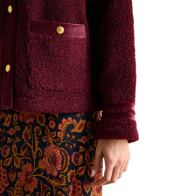 Joules Fleur Womens Fleece Jacket - Red-7