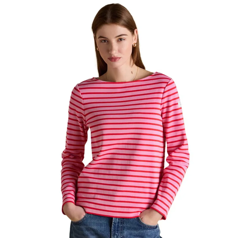 Joules Harbour Women's Long Sleeve Top - Pink/Red Stripe