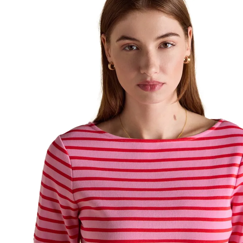 Joules Harbour Women's Long Sleeve Top - Pink/Red Stripe-4