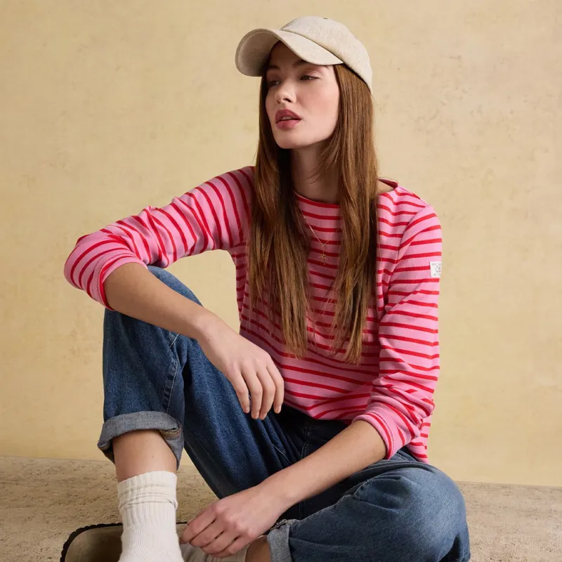 Joules Harbour Women's Long Sleeve Top - Pink/Red Stripe-5