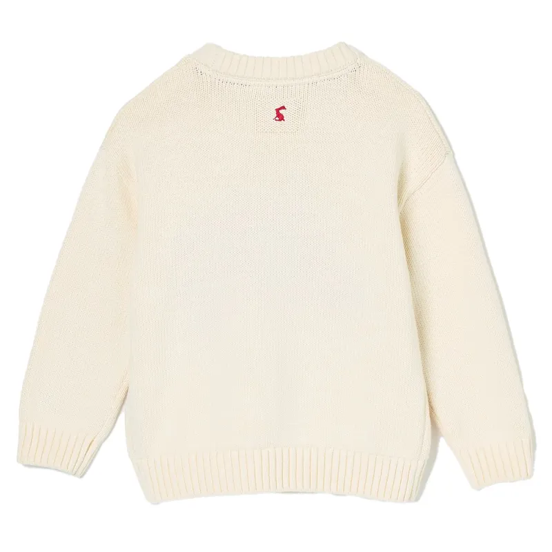 Joules Hattie Girls Knit Sweater - Cream/Horses-2