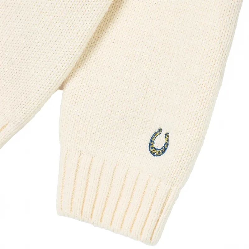 Joules Hattie Girls Knit Sweater - Cream/Horses-5
