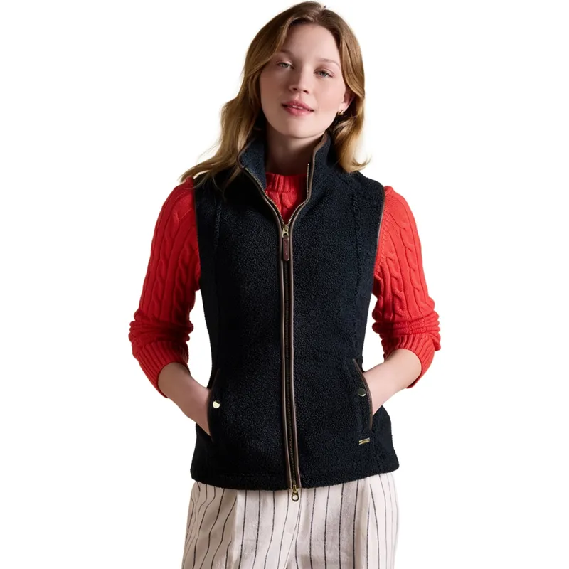Joules Heritage Womens Borg Fleece Vest - Navy-1