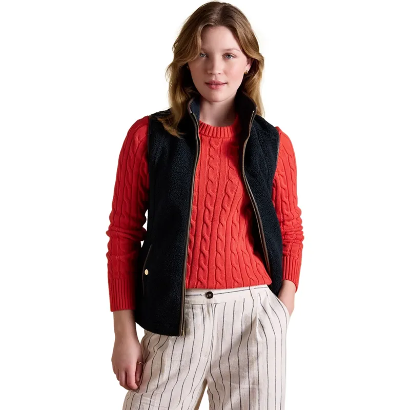 Joules Heritage Womens Borg Fleece Vest - Navy-3