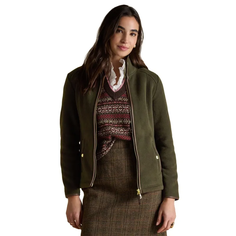 Joules Heritage Women's Full Zip Long Sleeve Fleece - Green-3