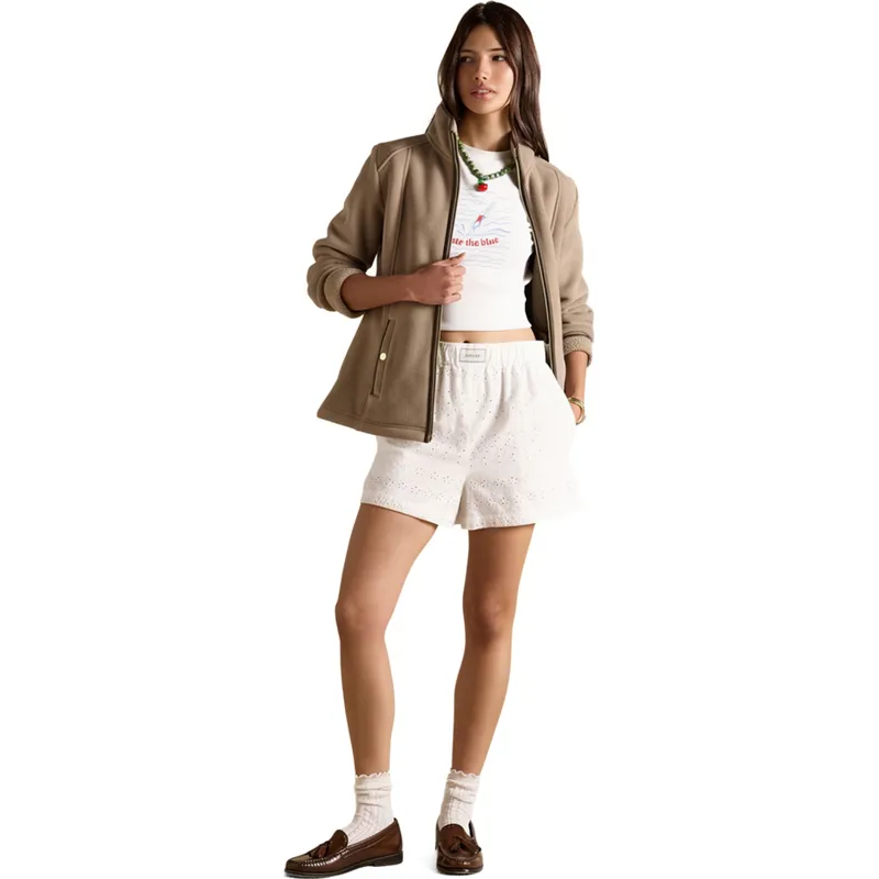 Joules Heritage Women's Full Zip Long Sleeve Fleece - Mink Brown-7