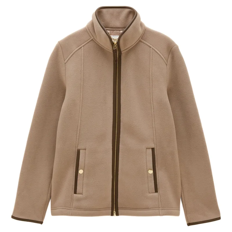 Joules Heritage Women's Full Zip Long Sleeve Fleece - Mink Brown-3