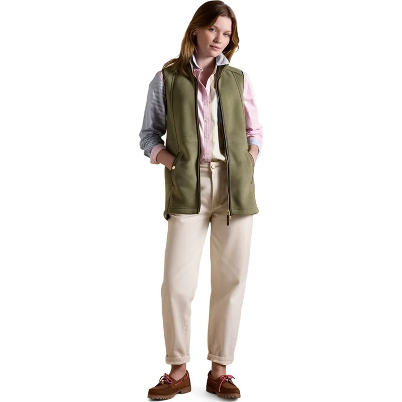 Joules Heritage Women's Longline Fleece Vest - Light Green-4