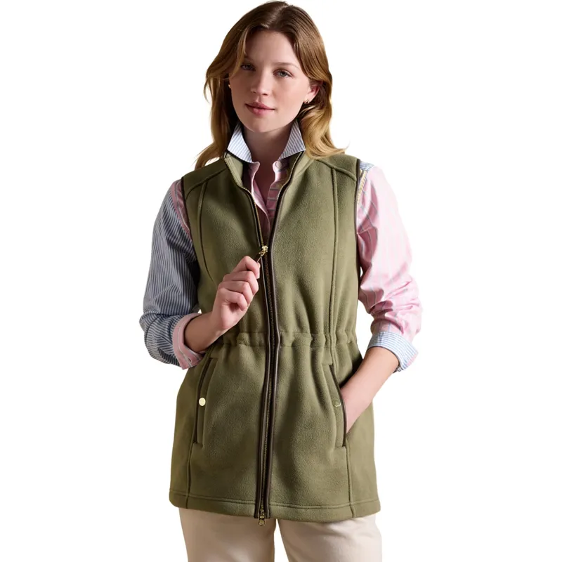 Joules Heritage Women's Longline Fleece Vest - Light Green