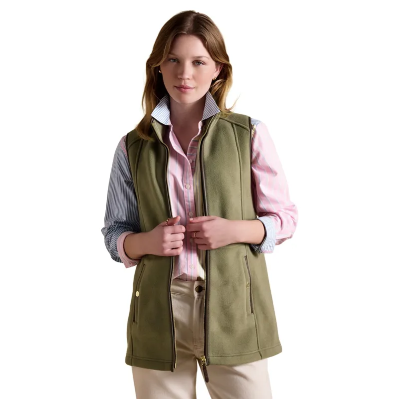 Joules Heritage Women's Longline Fleece Vest - Light Green-2