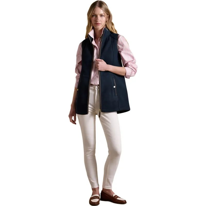 Joules Heritage Womens Longline Fleece Vest - Navy-4
