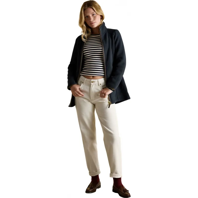 Joules Heritage Women's Longline Zip Up Polar Fleece Jacket - Navy-4