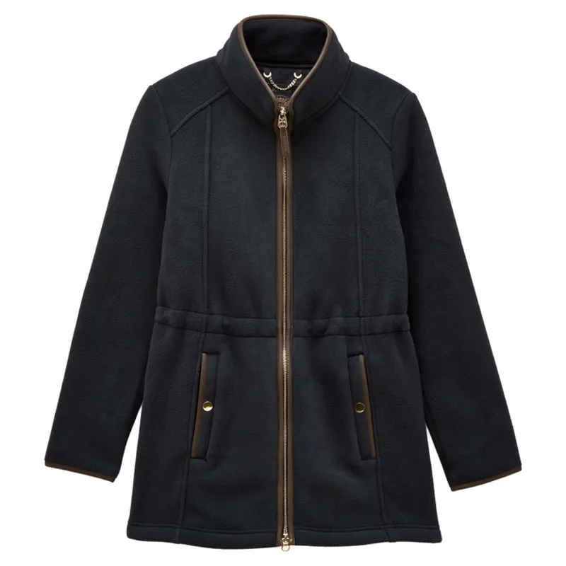 Joules Heritage Women's Longline Zip Up Polar Fleece Jacket - Navy-2