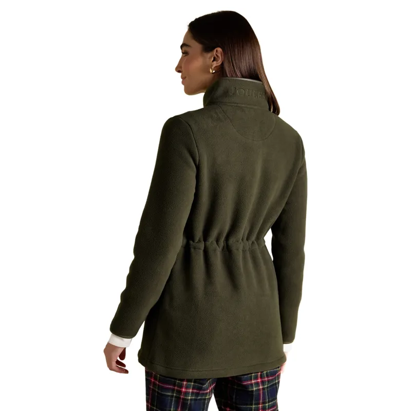 Joules Heritage Womens Longline Zip Up Polar Fleece Jacket - Green-1