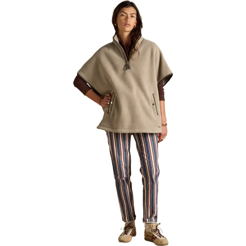 Joules Heritage Fleece Women's Short Cape - Mink Brown-4