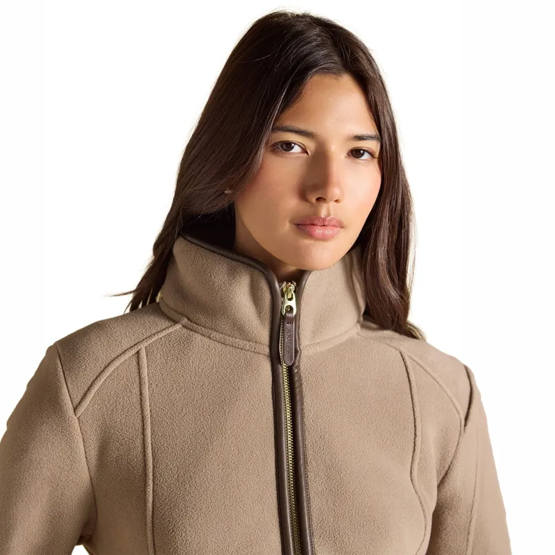 Joules Heritage Women's Full Zip Long Sleeve Fleece - Mink Brown-4