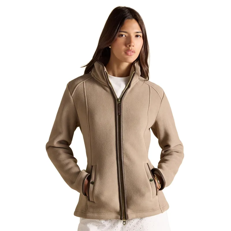 Joules Heritage Women's Full Zip Long Sleeve Fleece - Mink Brown